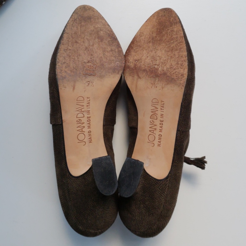 🔥HP🔥VTG Joan&David khaki/brown suede heels, 7 1/2 - Picture 5 of 8